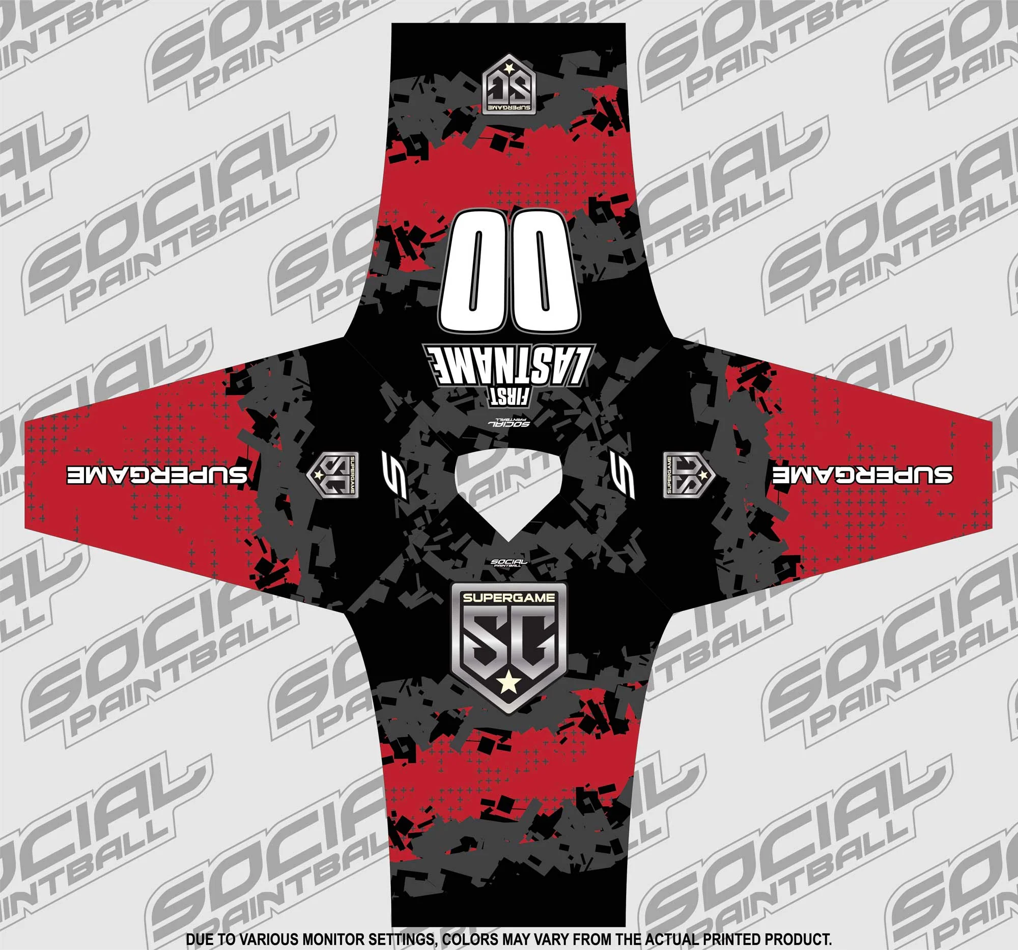 2020 Supergame Custom Event Smpl Jersey, Red - Image 3