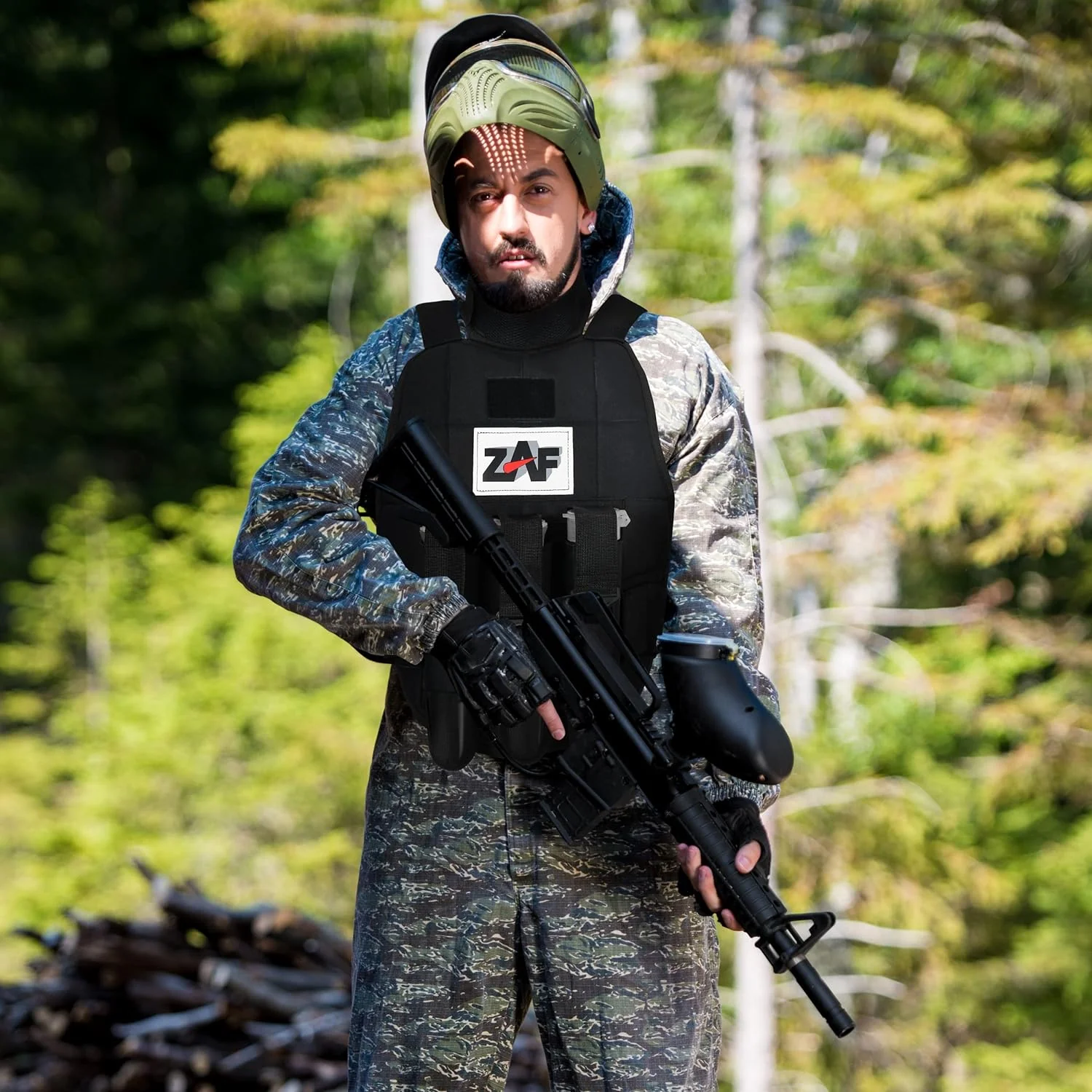East Coast 3 Pod | Padded Paintball Chest Protector | Attached Neck Protector | Olive - Image 7