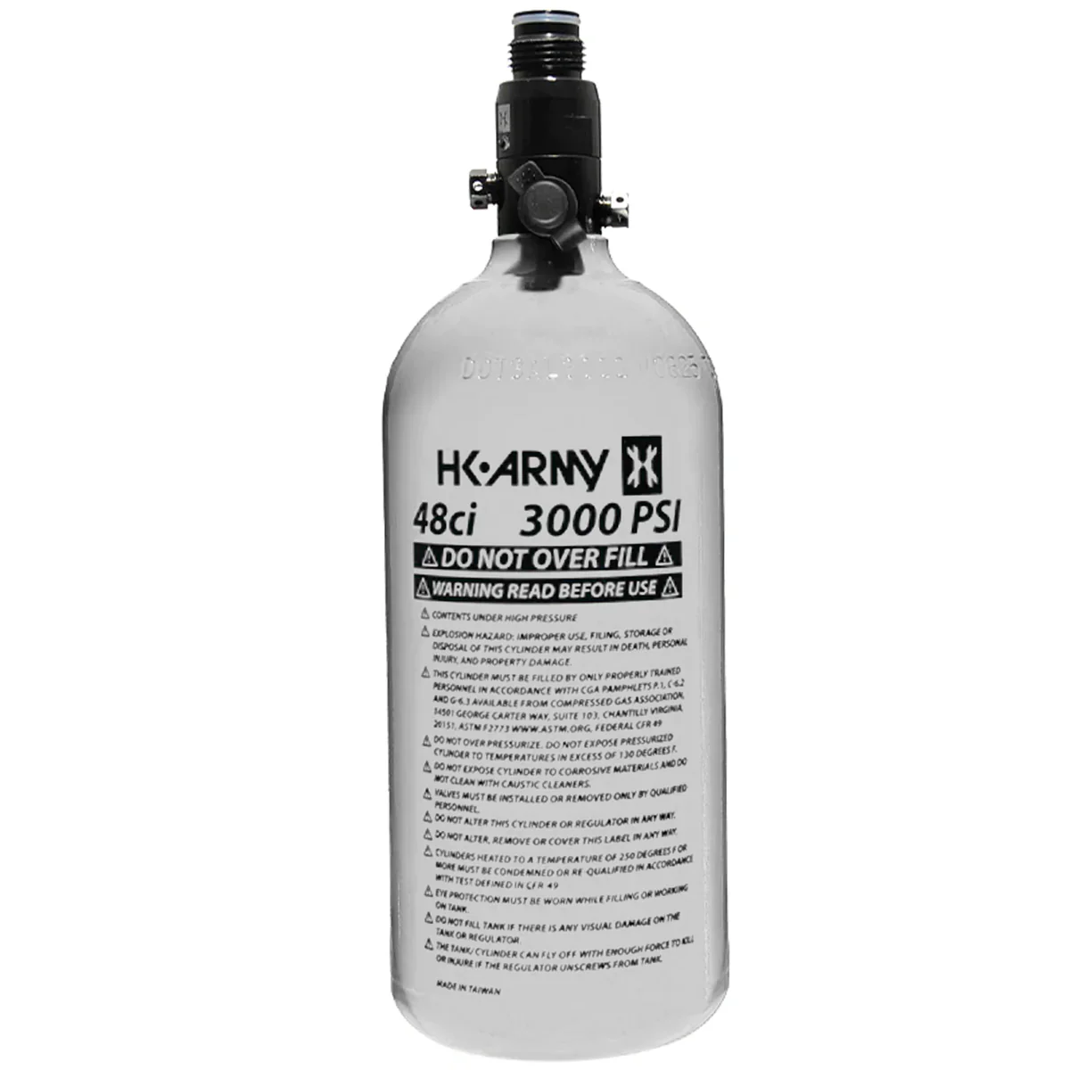 48ci / 3000psi - Paintball Compressed Air Tank - Grey | HK Army - Image 3