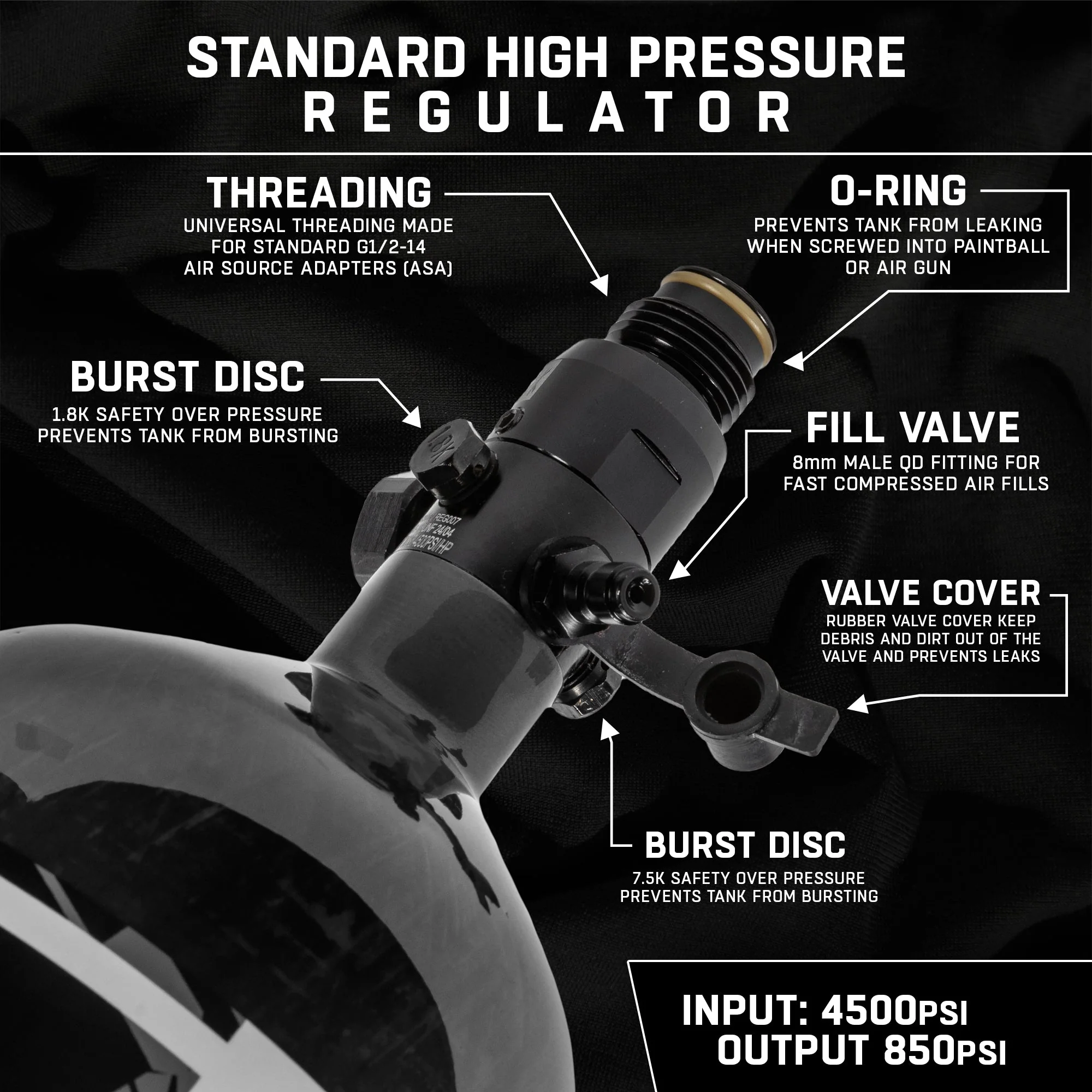 AeroLite Carbon Fiber Tank - 68ci / 4500psi - Smoke - Image 6