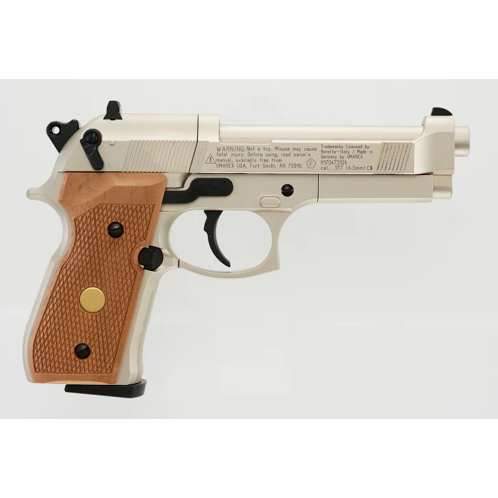 Beretta M 92 Fs Nickel/Wood | Buy Airgun Pellet Pistol - Image 3
