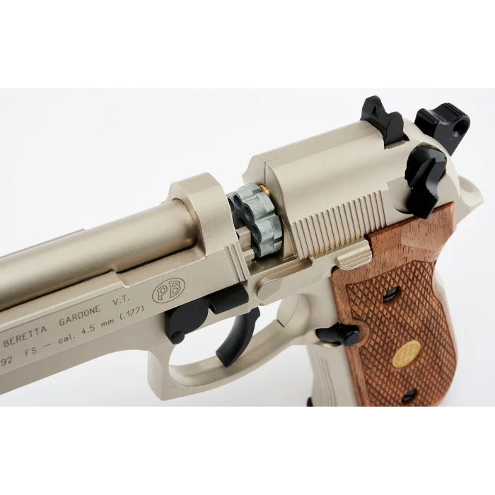 Beretta M 92 Fs Nickel/Wood | Buy Airgun Pellet Pistol - Image 5