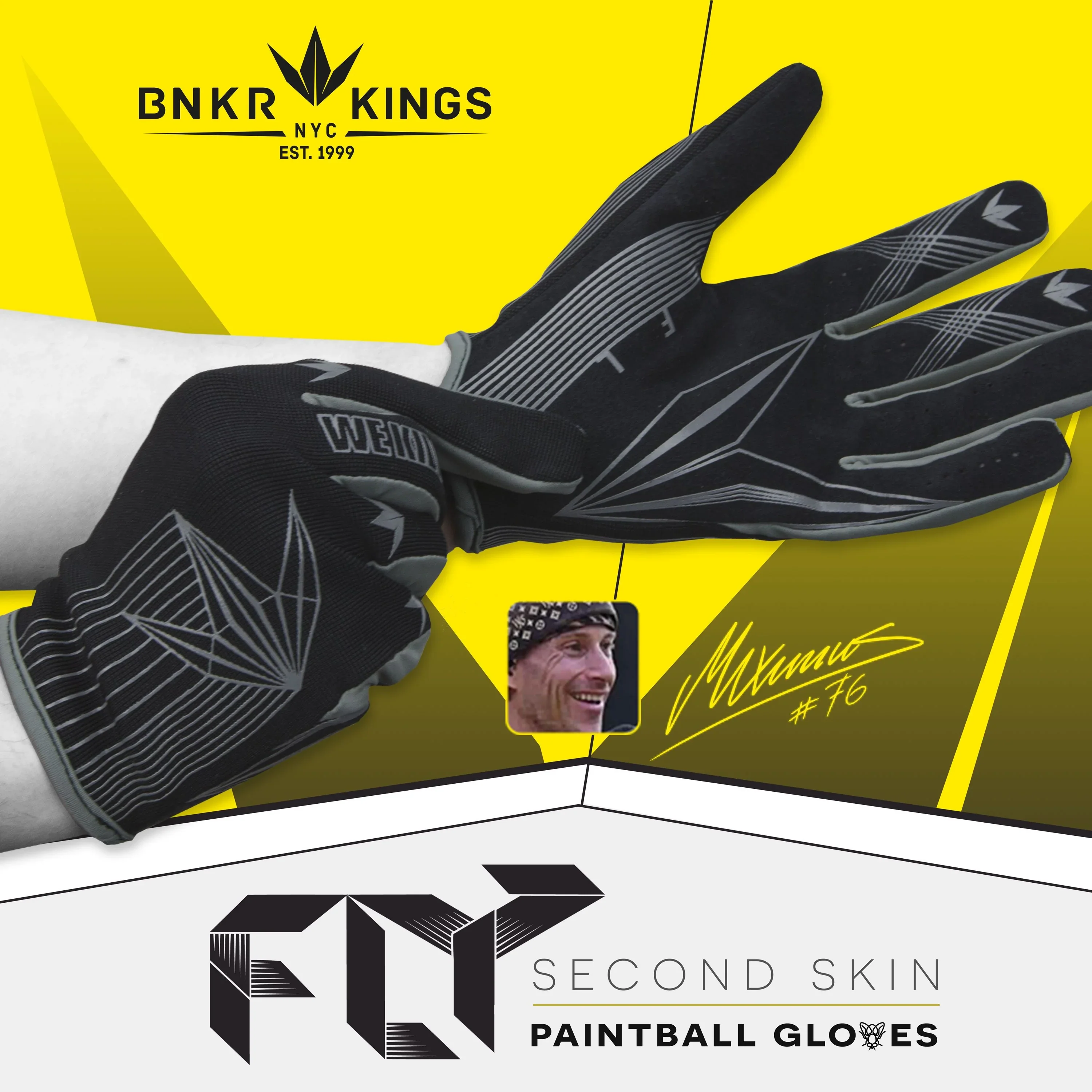 Bunkerkings Fly Paintball Hand Gloves - Black