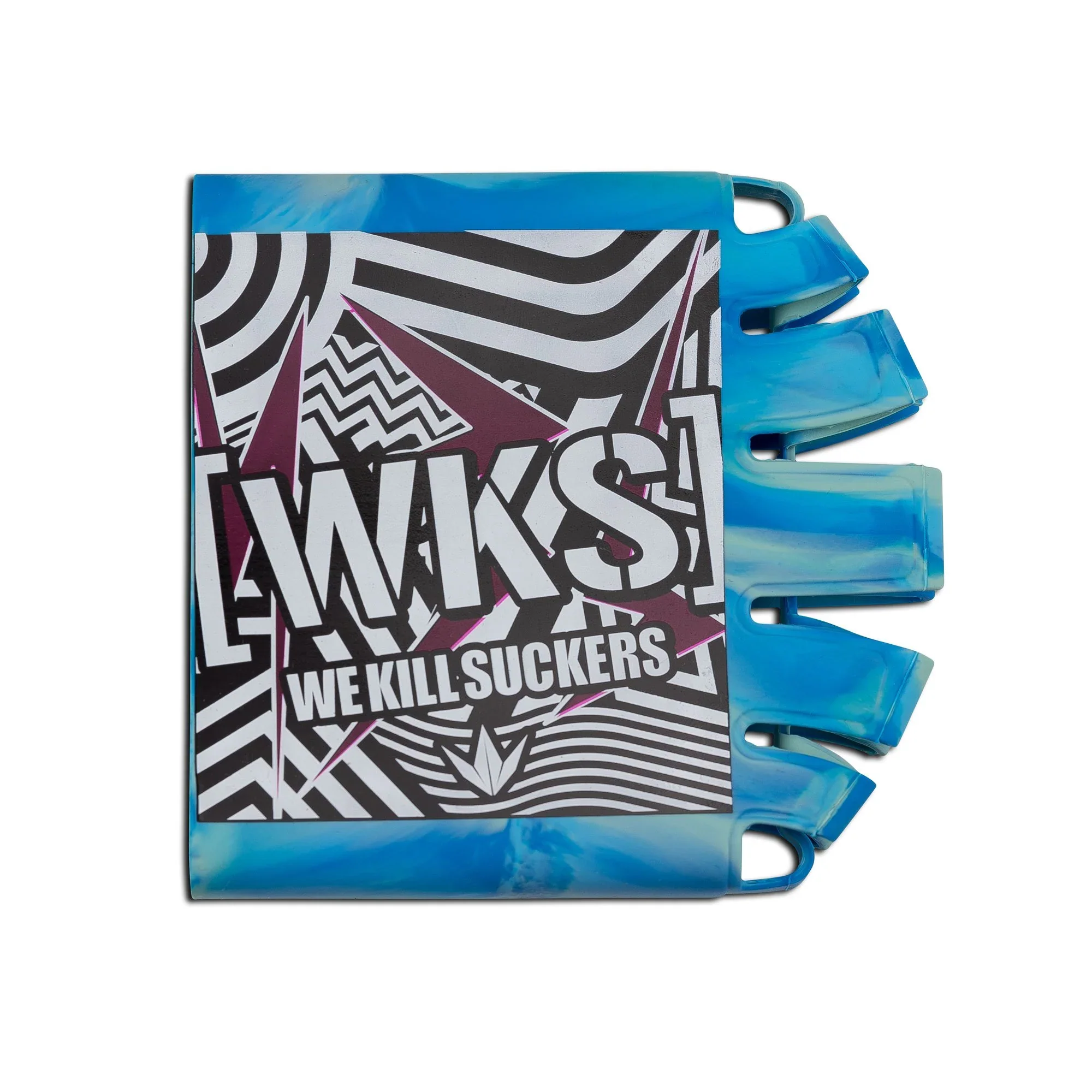 Bunkerkings - Knuckle Butt Paintball Air Tank Cover - WKS Shred - Cyan - Image 4