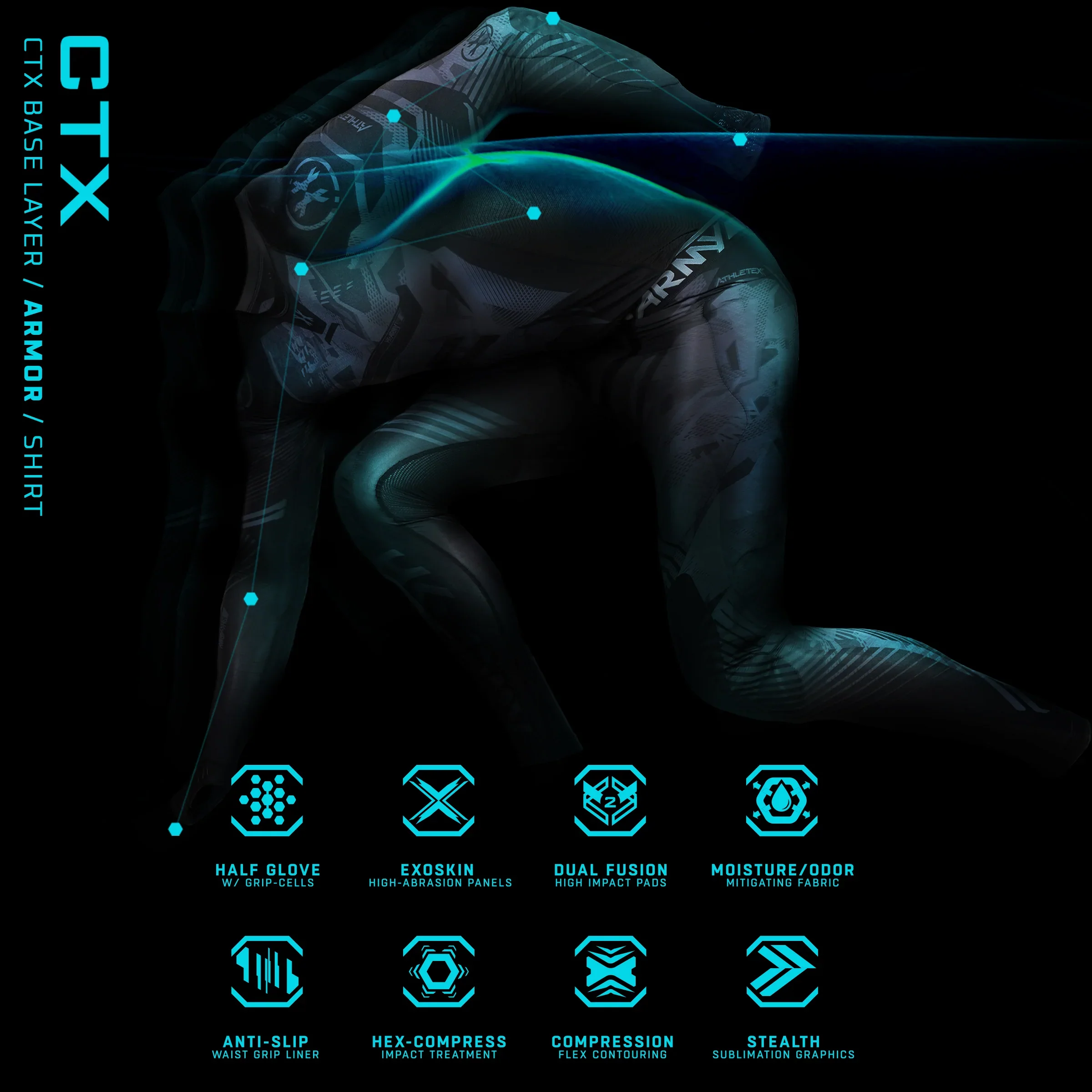 Ctx Armored Compression Shirt - Full Torso Performance Padded Paintball Shirt | Hk Army - Image 4