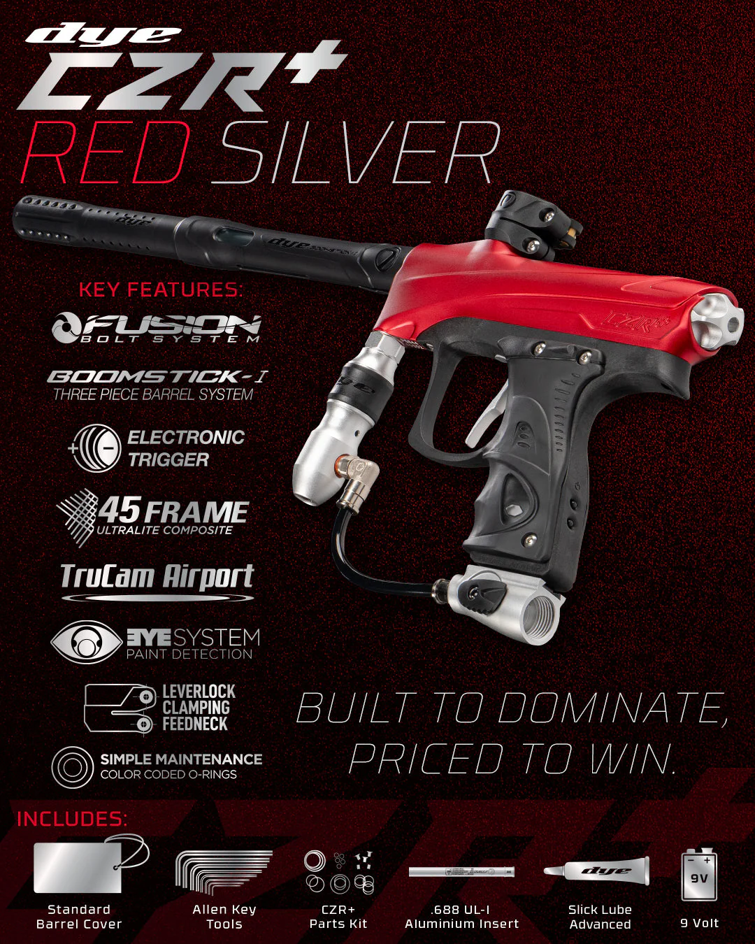 DYE RIZE CZR+ Marker - RED/SILVER DUST - Image 4