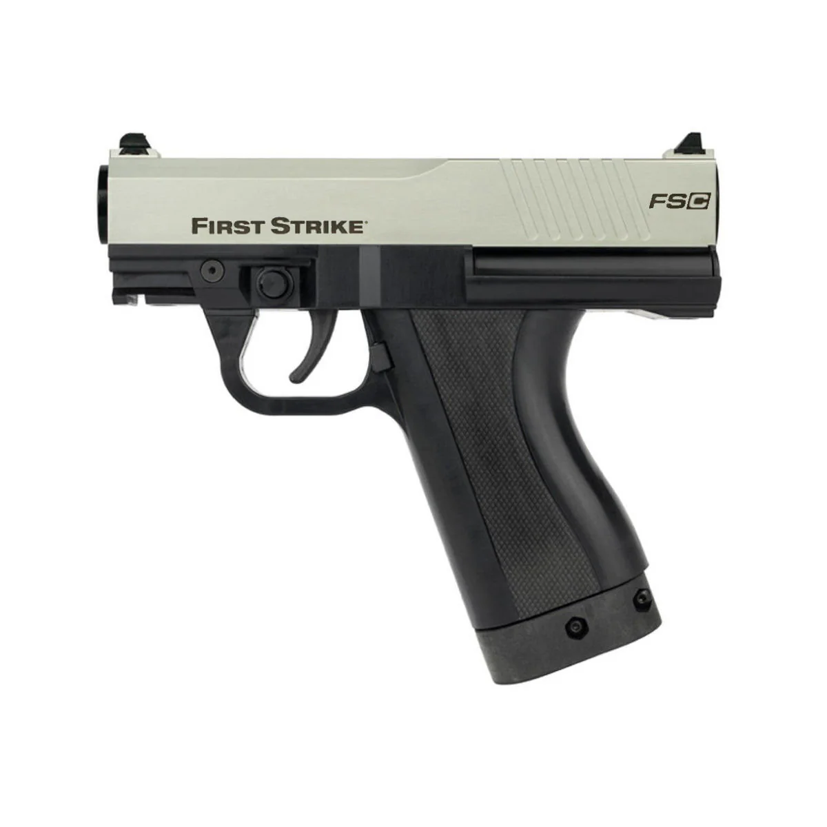First Strike Fsc Compact Paintball Pistol With 2 Mags - Silver | 0.68 Caliber Paintball Pistol