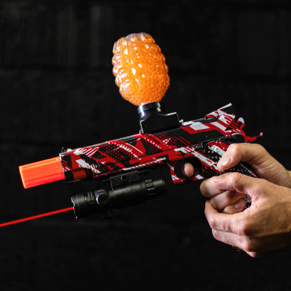 Gellyball Pistol with Laser | Rapid Gel Blaster Gelstrike | Color: Red - Image 5