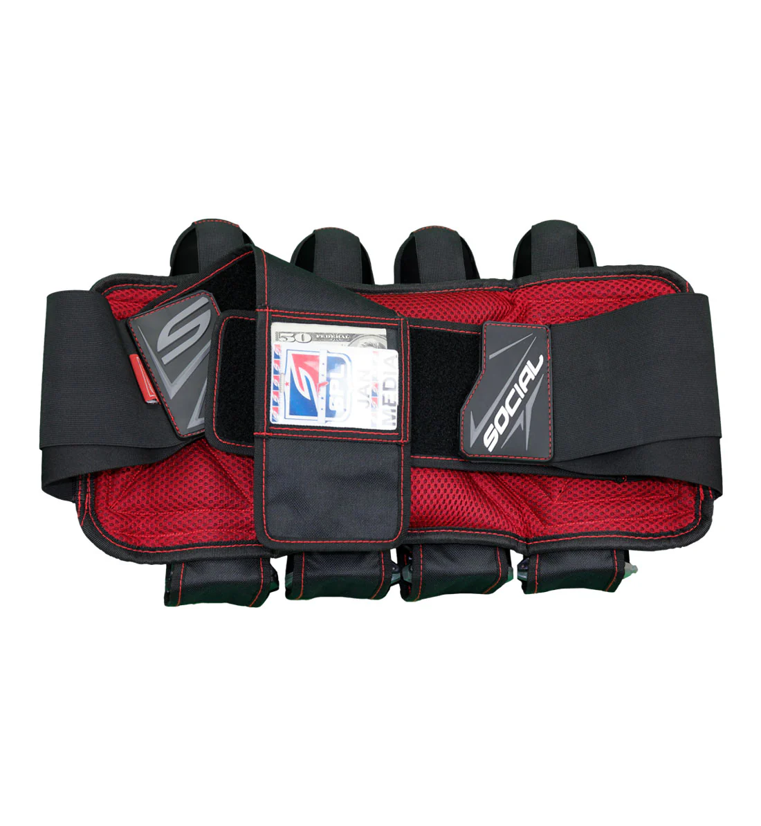 Grit Pod Pack Harness, 4+7 Black Red | Social Paintball Harness - Image 3