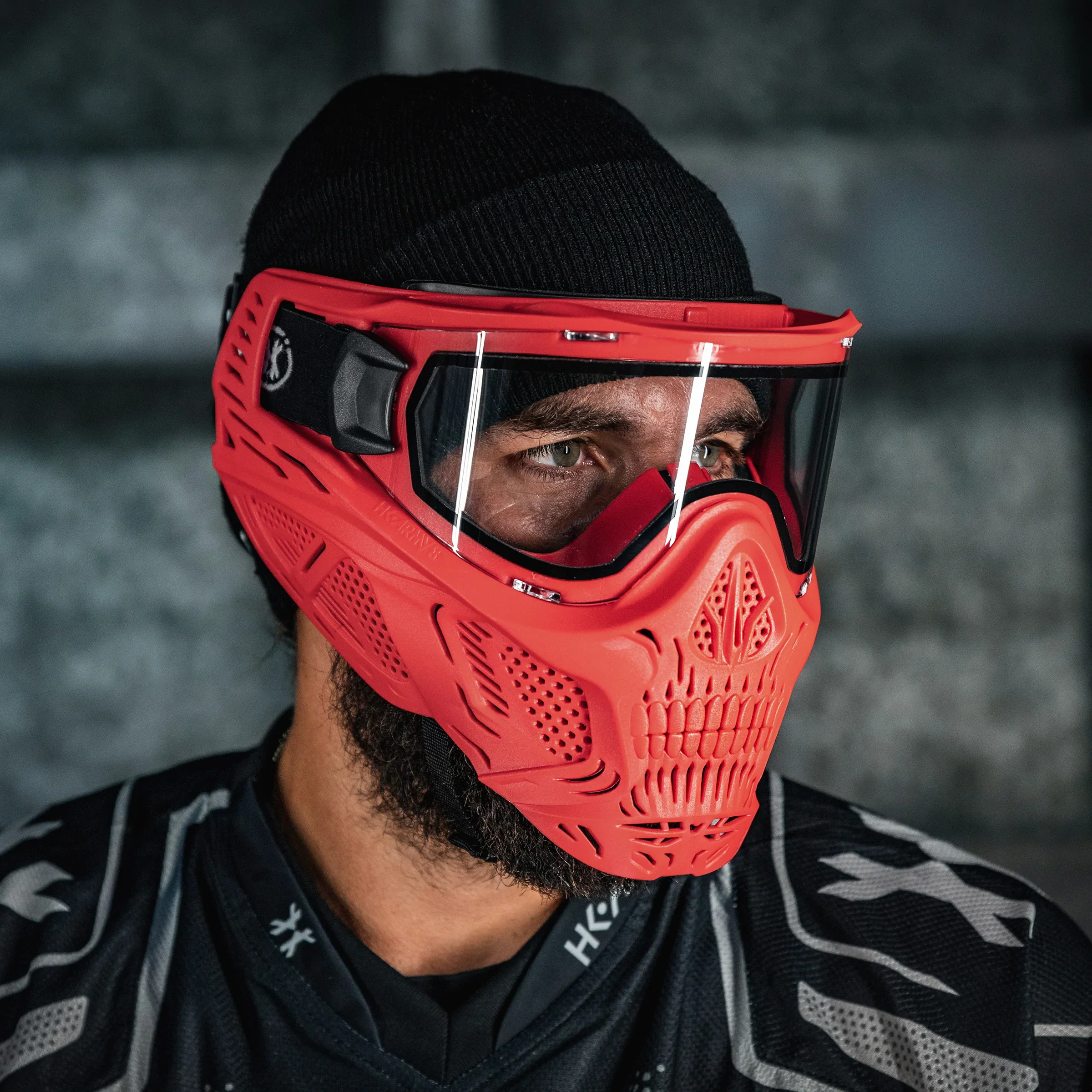 Hstl Skull Goggle - Red W/ Clear Lens | Paintball Goggle | Mask | Hk Army - Image 4
