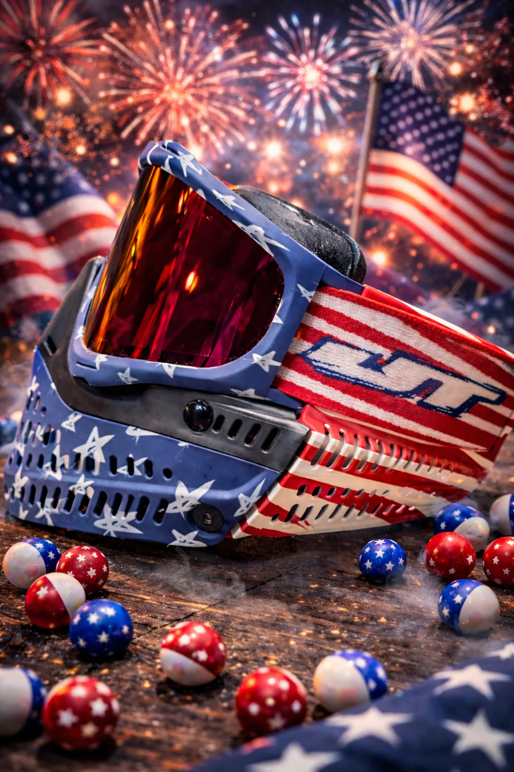 JT Proflex Stars & Stripes Paintball Mask with Goggles - Exclusive - Image 2
