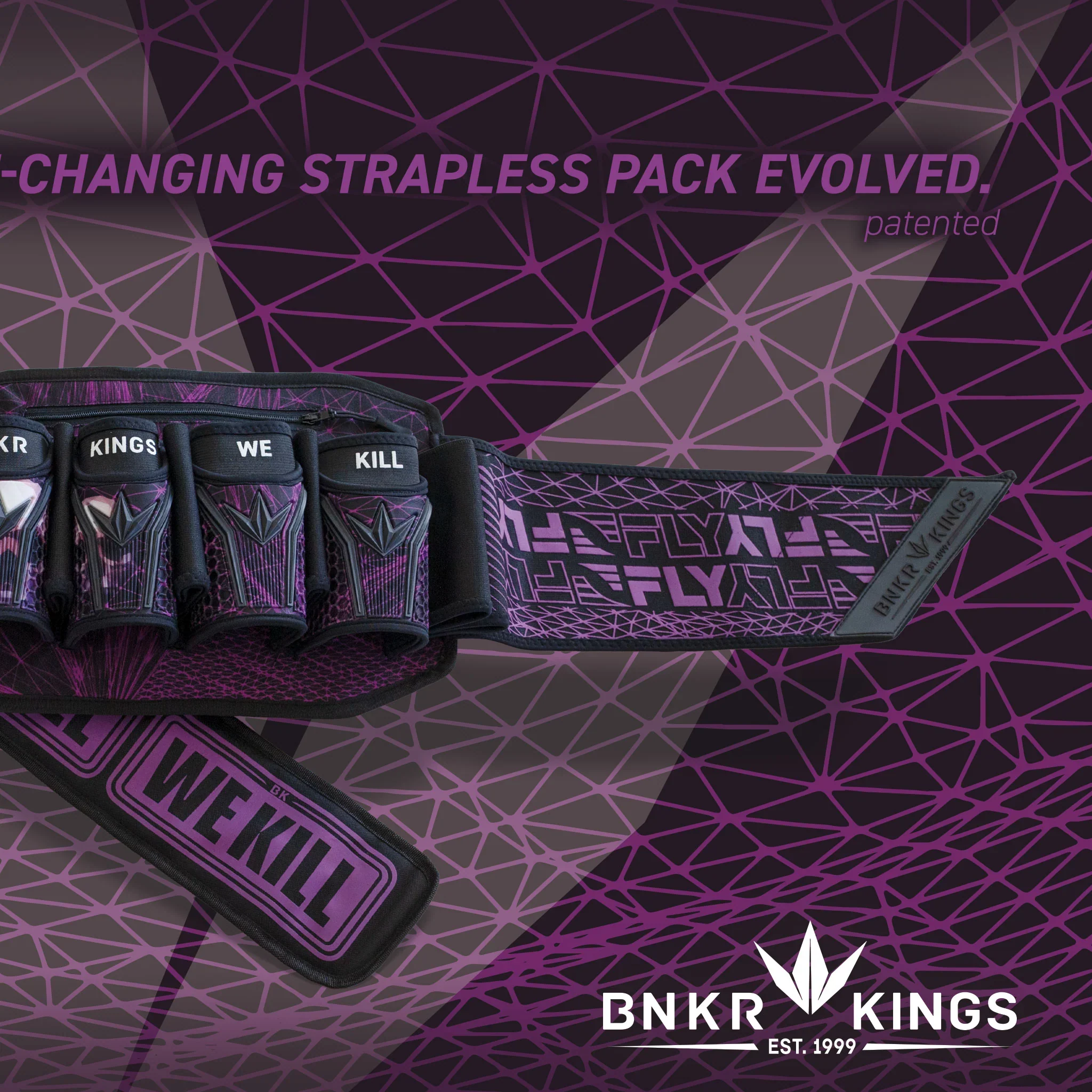 Paintball Harness Fly2 Pack - Purple Dimension | 4+7 | Bunkerkings - Image 2