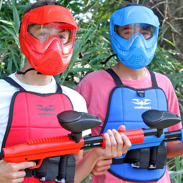 Reversible Blue/Red Valken Gotcha Paintball Chest Protector - Image 4