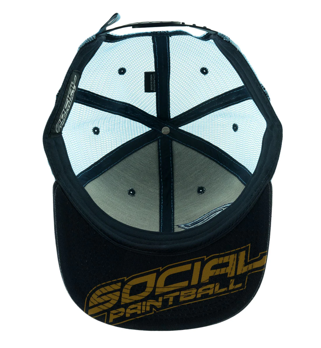 Snapback Hat, Navy Blue Trucker | Social Paintball | Headwear Hats - Image 3