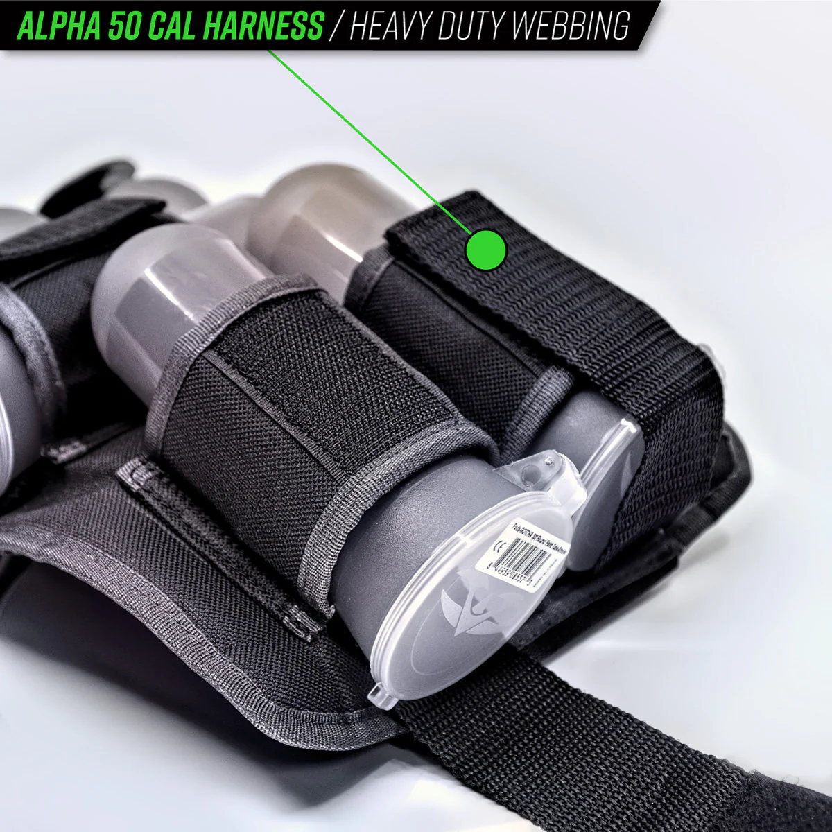 Valken Alpha 5-Pod 50 Caliber Paintball Harness | Paintball Pod Harness | Valken | Black/Grey - Image 5